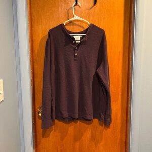 Goodfellow & Co Long Sleeve Henley – Deep Plum (XXL)